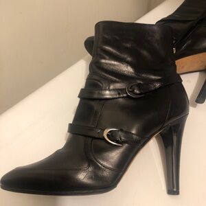 Jimmy Choo black leather ankle bootsSize 41 10US Made in italy